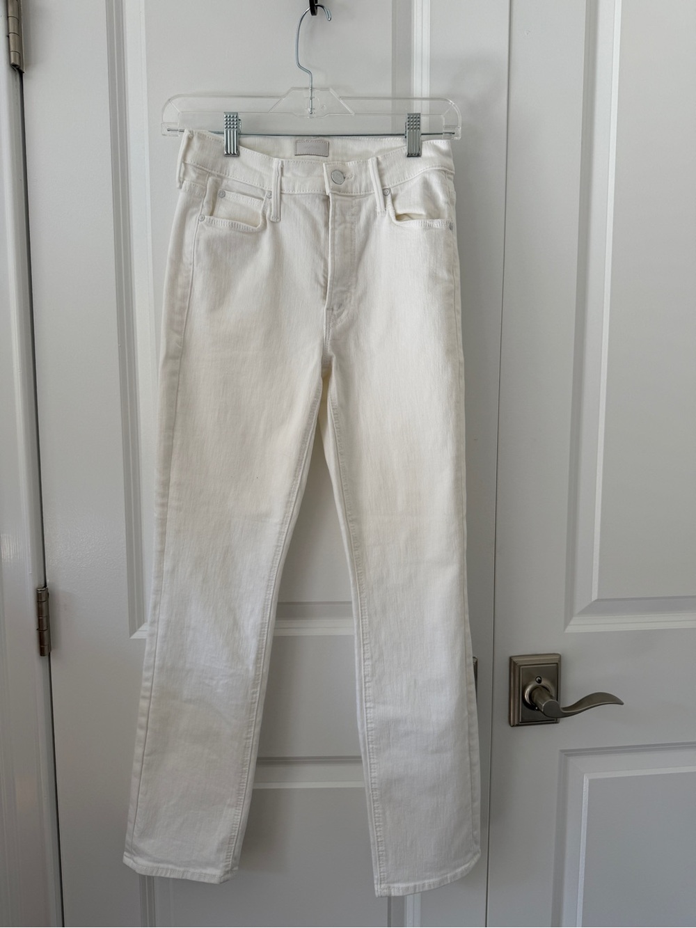 MOTHER Off-White Straight-Leg Jeans